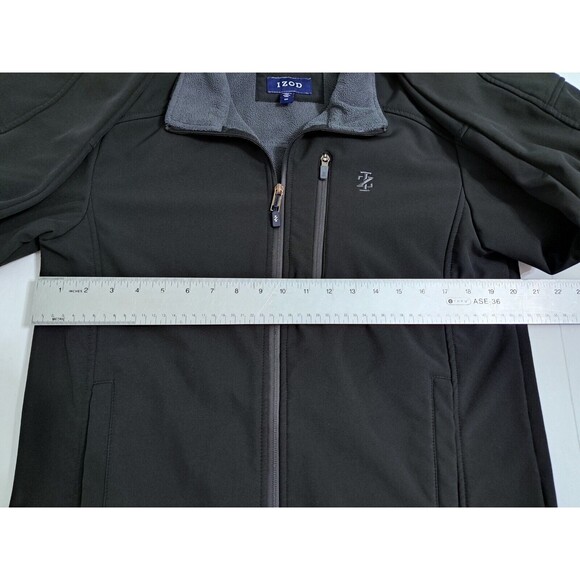 IZOD Men's Small Performance Soft Shell Full Zip Golf Jacket Coat Black - Picture 10 of 12